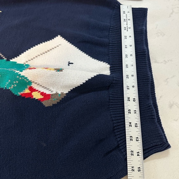 Vintage Gant Men's Sweater Golf Hand Intarsia Sweater Knit Size Large - Picture 9 of 10